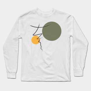 Slighty Smiling Face by DailyMoodz Long Sleeve T-Shirt